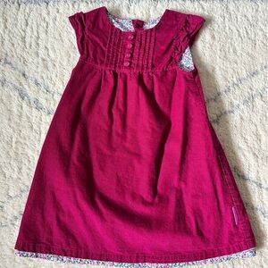 JoJo Maman Bebe Pink Pleated Sundress with Flutter Cap Sleeves
